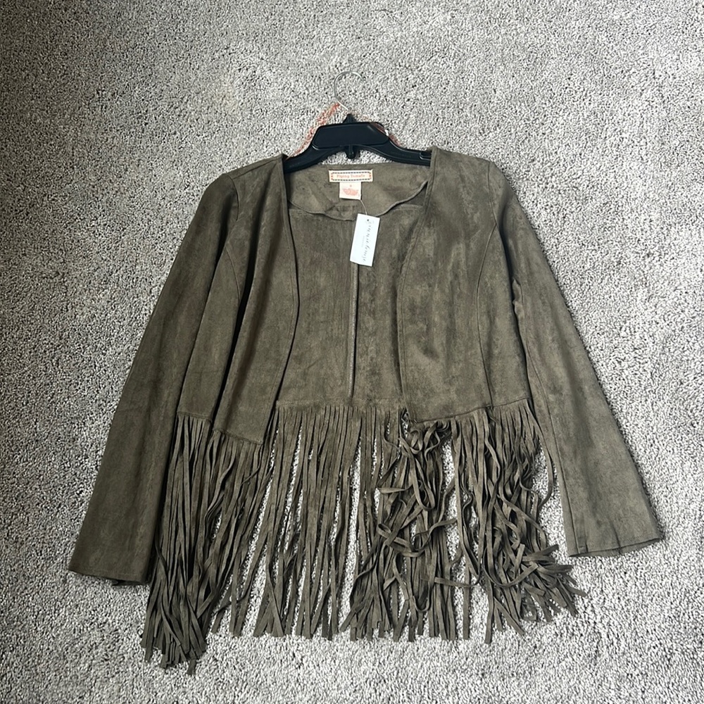 Flying Tomato Fringe Suede Jacket Small NWT